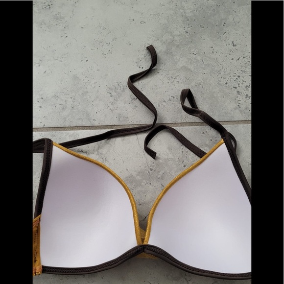 Boutique quality sexy halter bikini brNd new bandage shiny bordered bikini set - Picture 3 of 5